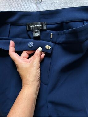 St. JOHN NAVY WIDER LEG DRESS PANTS